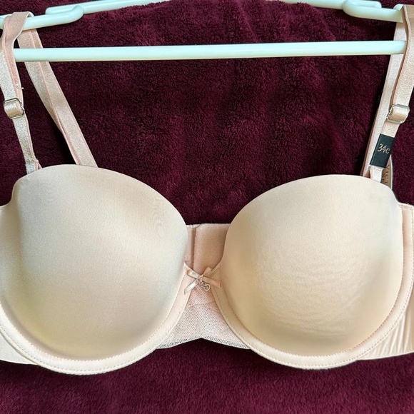 VICTORIA’S SECRET (New) Women’s 34C Blush Pink Lined Underwire Strapless Bra - Picture 10 of 10